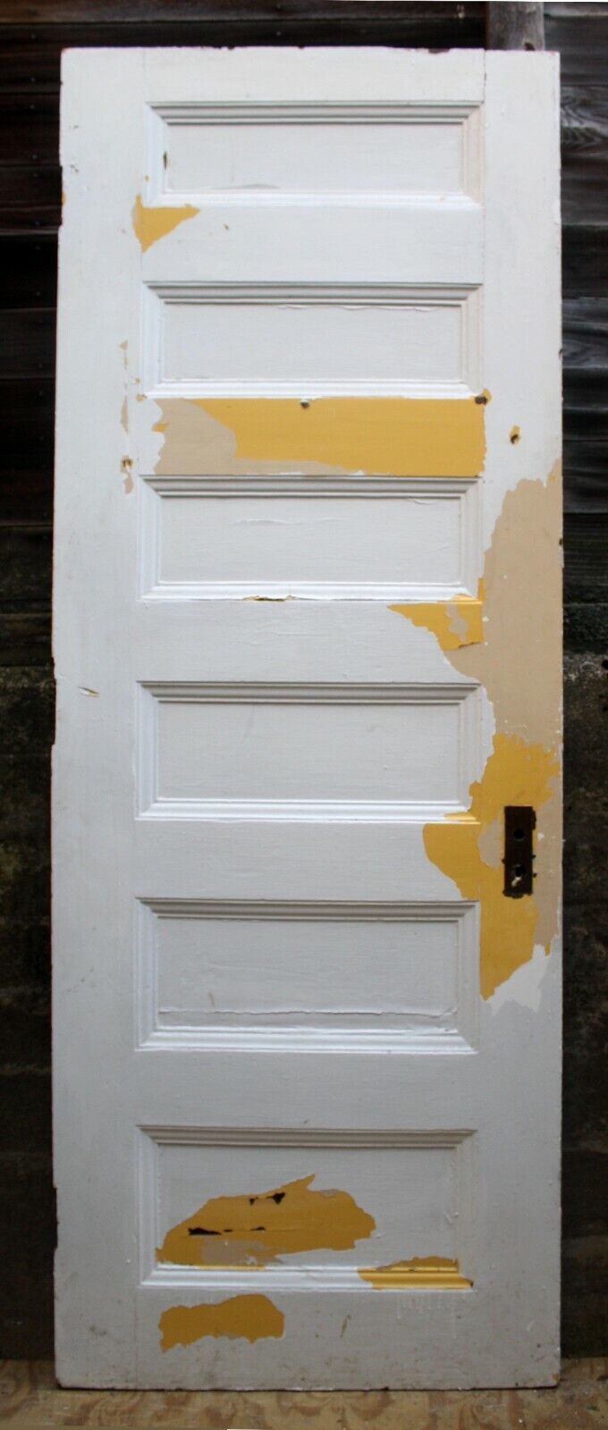30"x86"x1.5" Antique Vintage Old Reclaimed Salvaged Exterior Interior SOLID Wood Wooden Door 6 Panel