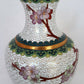 Chinese Enamel Brass Cloisonné Vase Gilt Cherry Blossom Bird Asian Decor