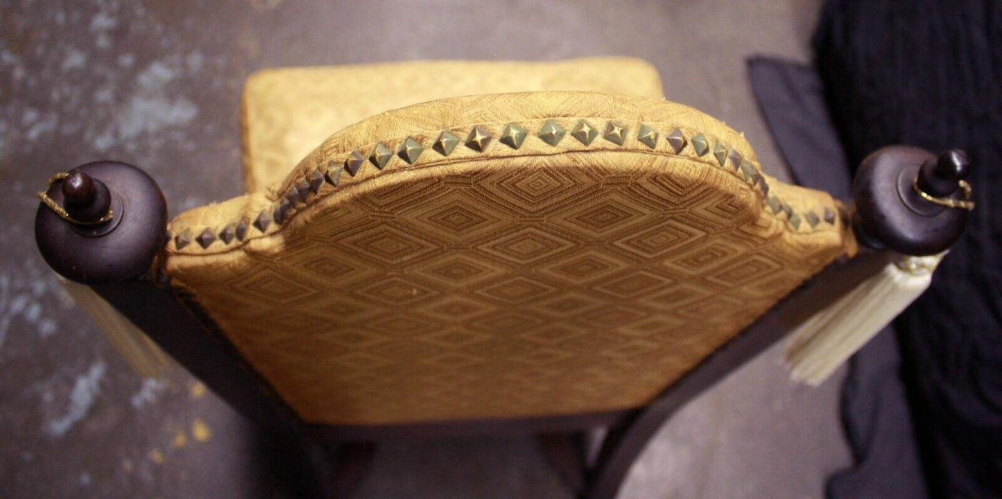 Antique Vintage Old Victorian Carved SOLID Wood Wooden Side Dining Accent Parlor Chair Fabric Seat