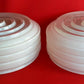Vintage Off White Clear Thick Glass Drum Shape Large Light Shade Replacement Ceiling Wall Fixture Concentric Circles Round Cover 10" Fitter