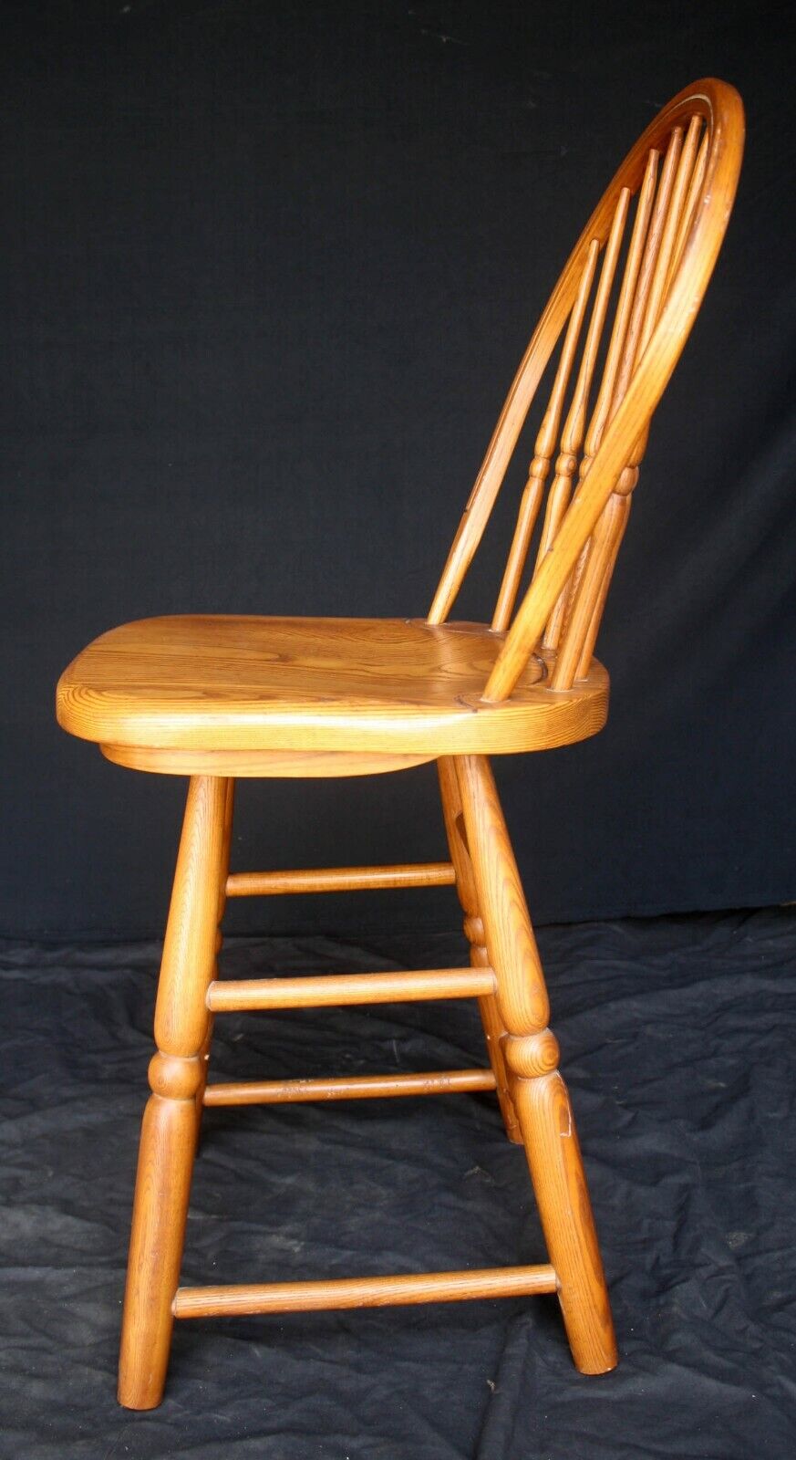 Vintage Old Windsor Oak SOLID Wood Wooden Kitchen Bar Counter Swivel Chair Stool