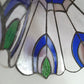 Tiffany Style Stained Slag/Glass Replacement Lampshade Peacock Design Signed JPL