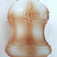 White Opaque Glass Lampshade Embossed Design Hand Painted Brown 2.25” Fitter