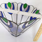 Tiffany Style Stained Slag/Glass Replacement Lampshade Peacock Design Signed JPL