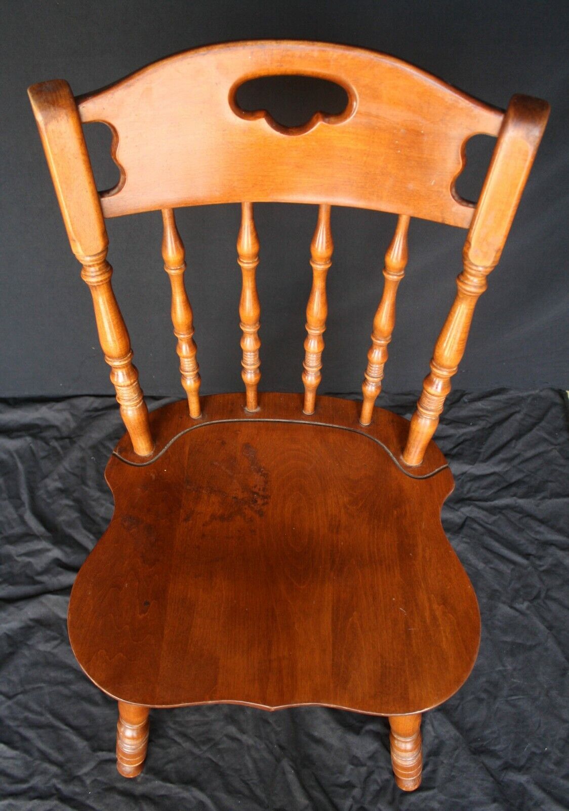 Vintage Antique Old Reclaimed Salvaged "E R Buck" SOLID Maple Wood Wooden Side Dining Accent Chair