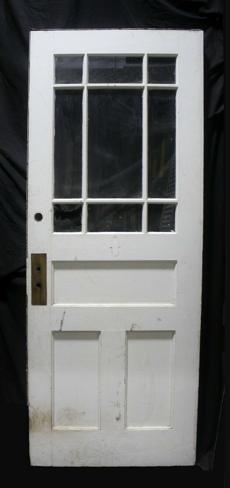 34"x86"x2" Antique Vintage Old Reclaimed Salvaged SOLID Wood Wooden Entry Exterior Door Window Glass