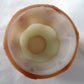 White Opaque Glass Lampshade Embossed Design Hand Painted Brown 2.25” Fitter