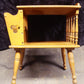 Vintage Antique Old Reclaimed Salvaged Solid Maple Wood Wooden Side End Accent Table Nightstand