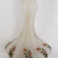 Unique Bulbous Mellow Shape Tall Lamp Frosted Glass Rose Pattern Brass w/ Harp