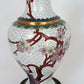 Chinese Enamel Brass Cloisonné Vase Gilt Cherry Blossom Bird Asian Decor