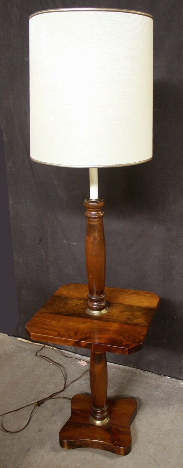 Vintage Antique Solid Wood Wooden Floor Lamp Light Side End Accent Sofa Table