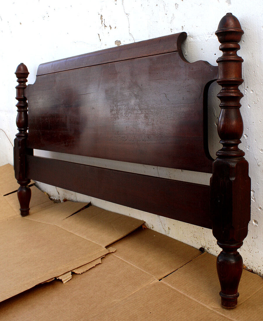 57"x32" Antique Vintage Old Reclaimed Salvaged Victorian Wooden Wood Full Size Bed Foot Board Footboard