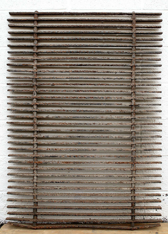 35"x48" Antique Vintage Old Reclaimed Salvaged Cast Iron Metal Gate Fence Panel Grille Industrial Factory