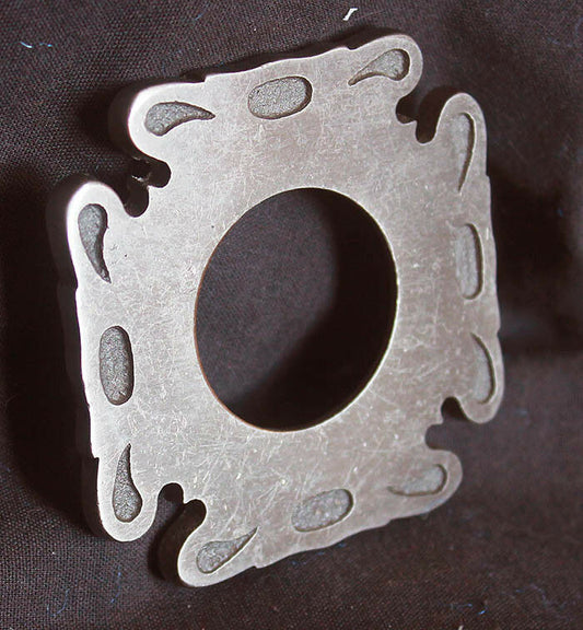 2.5"x2.5" Vintage NOS Antique Old Reclaimed Salvaged Nickel Brass Door Cylinder Mortise Key Hole Plate