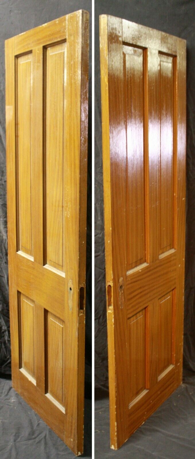 28"x74.5" Antique Vintage Old Reclaimed Salvaged Victorian SOLID Wood Wooden Interior Door 4 Panels