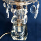 Vintage Art Deco Stacked Cut Lead Crystal Glass Lamp w/Dangling Crystals Glass Lampshade