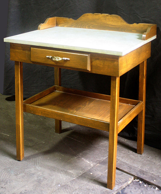 Vintage Antique Old Reclaimed Salvaged Wood Wooden Microwave Oven Stand Side End Table Cabinet Storage