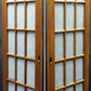 58"x78" Pair Antique Vintage Old Reclaimed Salvaged French Double Pocket Interior Doors Window Glass