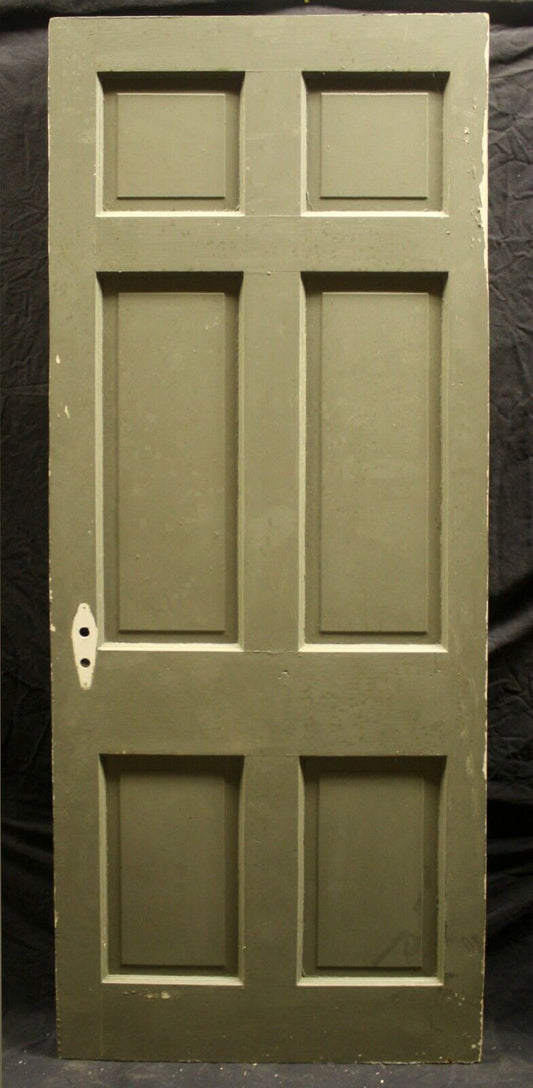 2 available 30"x79" Antique Vintage Old SOLID Colonial Interior SOLID Wood Wooden Door 6 Six Panels