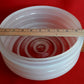 Vintage Off White Clear Thick Glass Drum Shape Large Light Shade Replacement Ceiling Wall Fixture Concentric Circles Round Cover 10" Fitter