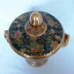 Satsuma China Hand Painted Ceramic Pottery Handles Urn Gilt Geisha Enamel +Stand
