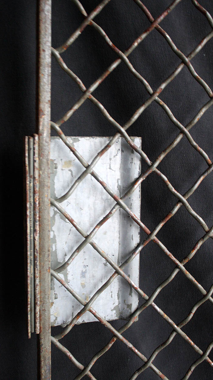 32"x79" Vintage Old Reclaimed Salvaged Steel Metal Fence Gate Door Panel Grille Industrial Factory