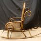 Antique Old Reclaimed Salvaged Vintage Bent Wood Wooden Caned Wicker Child Childrens Kids Rocking Chair