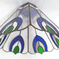 Tiffany Style Stained Slag/Glass Replacement Lampshade Peacock Design Signed JPL