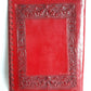 Rare Hand Tooled Embossed Leather Book Bible Cover Red Portrait St.Fabiola-Italy