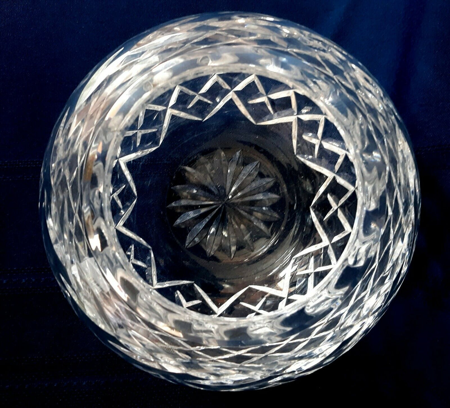 Kosta Boda Art Deco Lead Crystal Heavy Vase Contemporary Art Glass Globe Faceted Panels Cut Crystal Sphere Shape Elegant Glassware