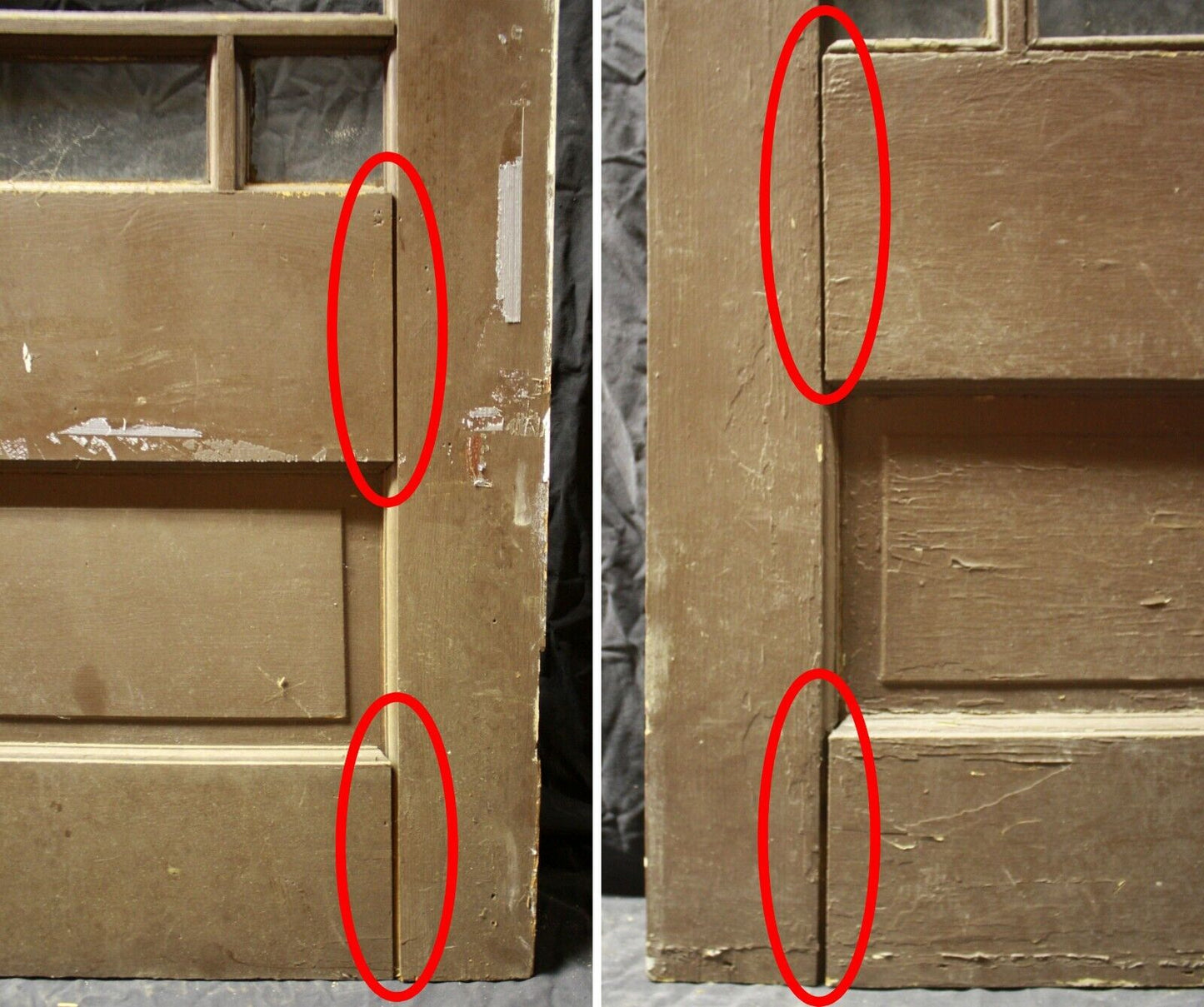 31.5"x79"x1.75" Antique Vintage Old Reclaimed Salvaged SOLID Wood Wooden Entry Door Windows Glass
