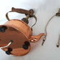 Vintage Art & Crafts Lamp Copper Brass Repurposed Teapot Kettle Handle Harp Country VTG