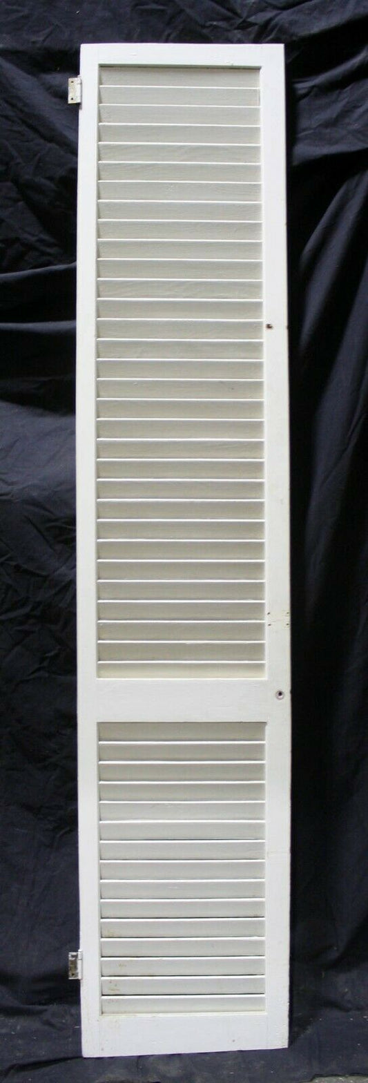 30"x77" Pair Vintage Antique Old Reclaimed Salvaged Wood Wooden Interior Closet Double Doors Louver