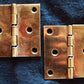 Pair Antique Old Reclaimed Salvaged 3"x3" SOLID Cast Brass Flat 5 Knuckle Cabinet Interior Door Hinges