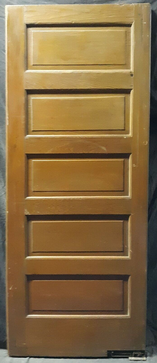31"x80" Antique Vintage Old Reclaimed Salvaged Interior SOLID Wood Wooden Swinging Door 5 Panels