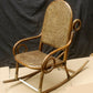 Antique Old Reclaimed Salvaged Vintage Bent Wood Wooden Caned Wicker Child Childrens Kids Rocking Chair