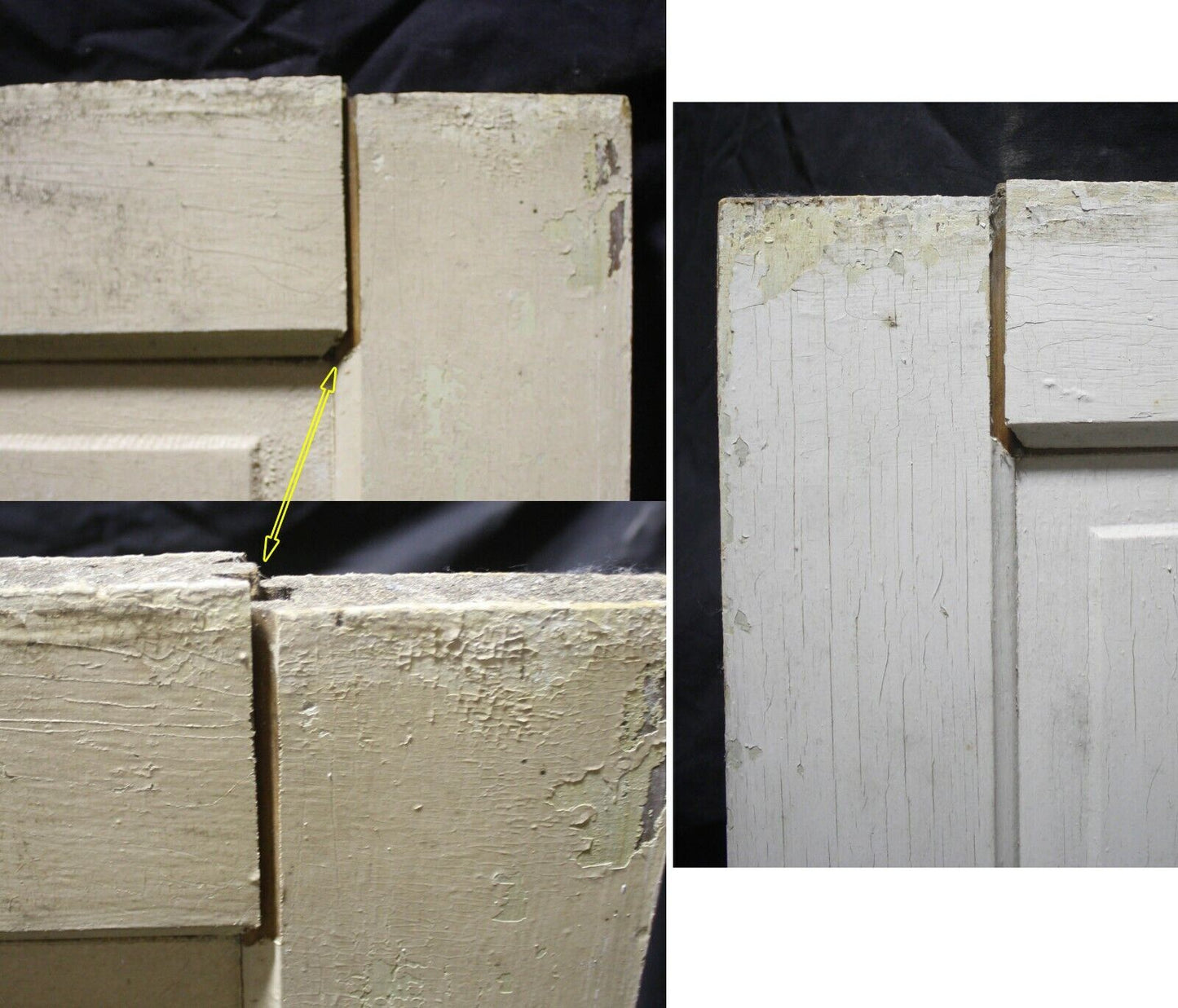 30"x77" Antique Vintage Old Reclaimed Salvaged Victorian SOLID Wood Wooden Interior Door 5 Panels