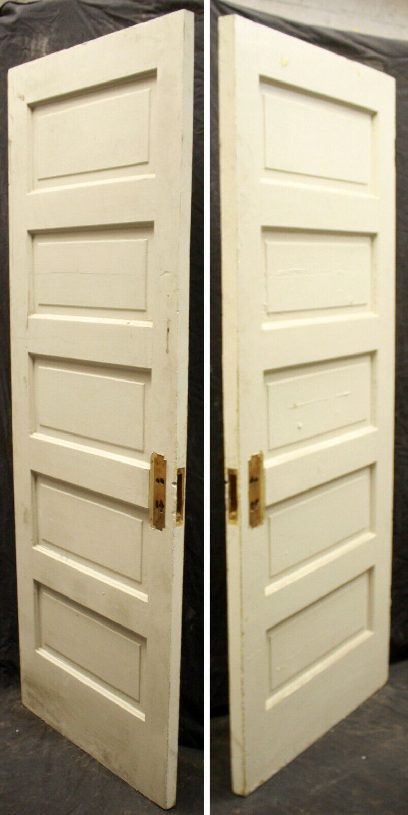 28.5"x78" Antique Vintage Old Reclaimed Salvaged Wood Wooden Interior Closet Pantry Door 5 Panels