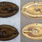 Pair Antique Vintage Old Reclaimed Salvaged Metal Drawer Cabinet Furniture Door Drop Pull Handle Plate