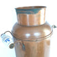 Dutch Copper Dairy Milk Farm Tall Bucket Jug Delft Blue Ceramic Handles Rustic