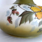 GWTW Lampshade Large Cased Glass Hand Painted Raised Floral Fluted Top 10"Fitter