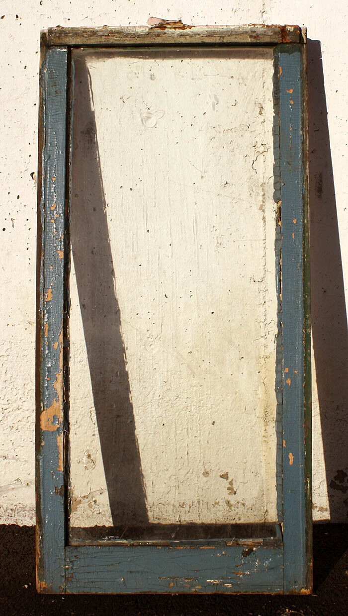 Pair 18"x73" Antique Vintage Old Reclaimed Salvaged Double Hung Wood Wooden Sash Window Glass Lite Pane