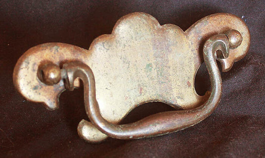 2 available Vintage Antique Solid Brass Dresser Drawer Cabinet Drop Pull Handle