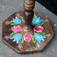 Vintage Old Reclaimed Salvaged Antique Solid Wood Wooden Candy Dish End Side Table Plant Stand Tray