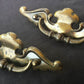 Pair Vintage Old Reclaimed Salvaged Colonial Brass Dresser Chest Drawer Furniture Drop Pulls Handle
