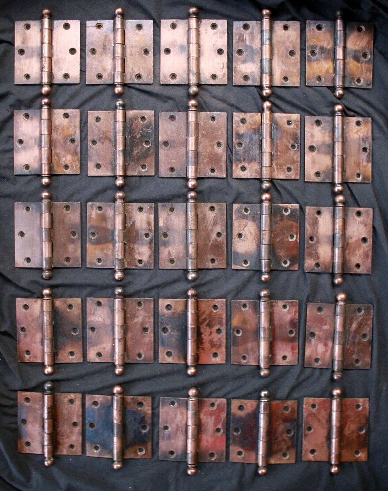 17 available CLEAN Pair 3.5"x3.5" Antique Vintage Old Reclaimed Salvaged Copper Steel Interior Door Hinges