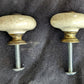 8 available Vintage Old Reclaimed Salvaged Round Ceramic Brass Dresser Drawer Furniture Knob Pull Handle