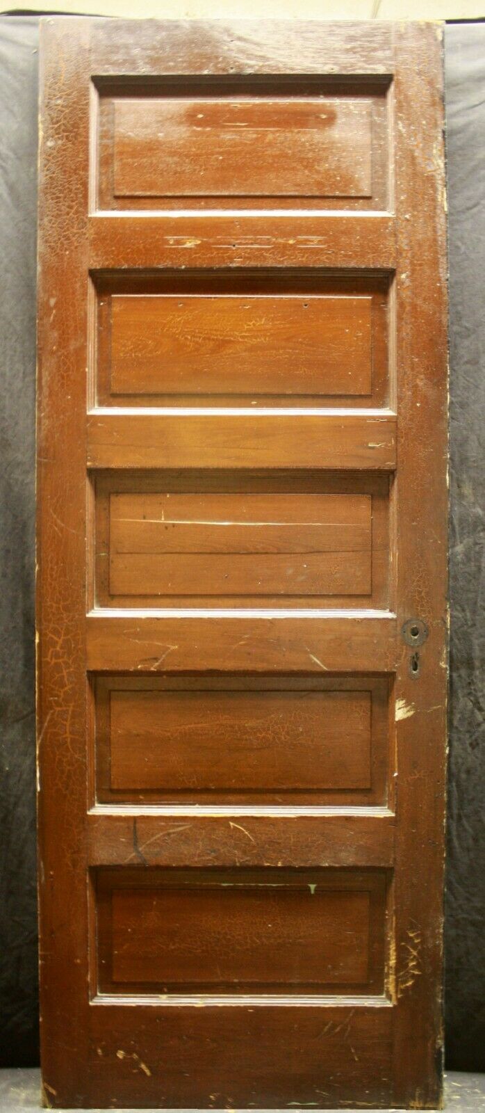 29"x79" Antique Vintage Old Reclaimed Salvaged Exterior Interior SOLID Wood Wooden Door 5 Panels