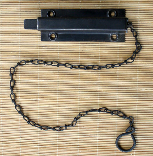5" Antique Vintage Old Reclaimed Salvaged Steel Double Door Flushbolt Sliding Slide Latch Lock Bolt