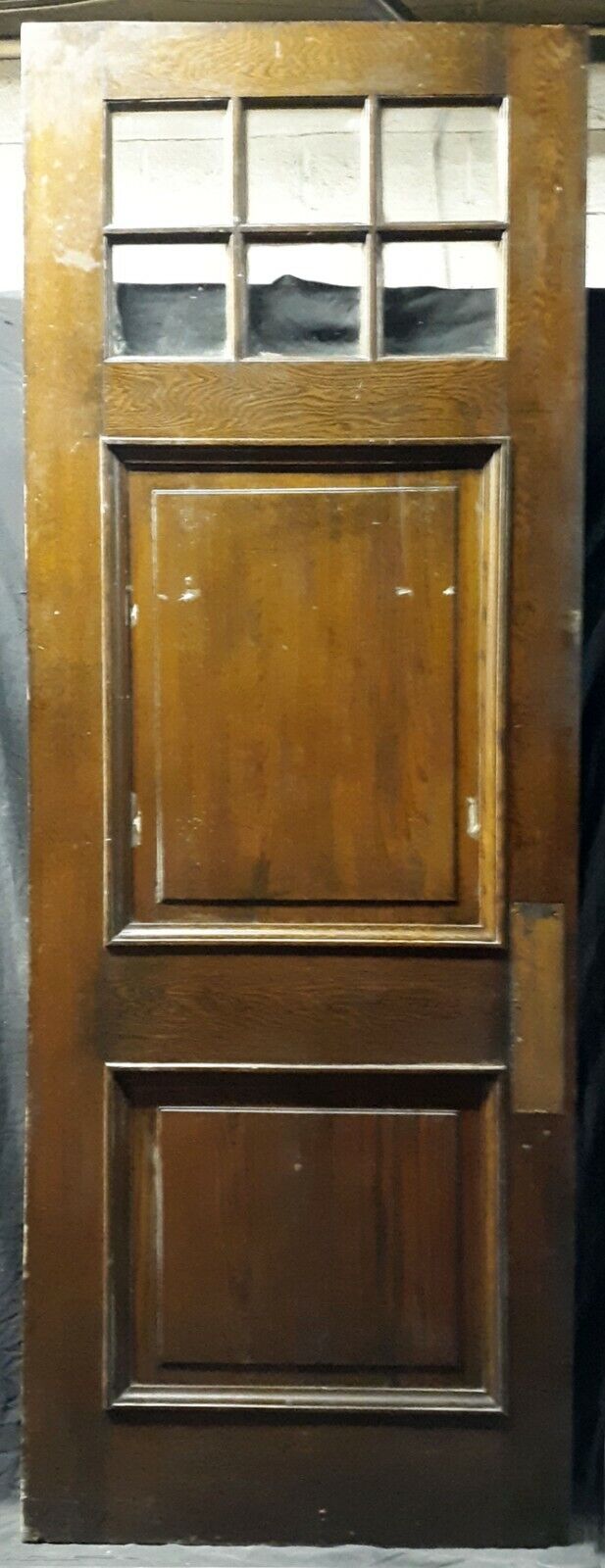 72"x100"x1.75" Pair Antique Vintage Old Reclaimed Salvaged Wooden Double Entry Exterior Doors Window